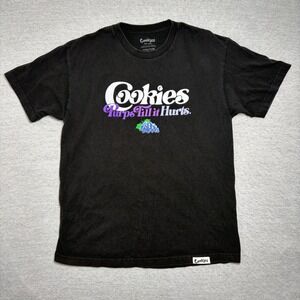 Cookies Mens Graphic T-Shirt Large Black Purps Till It Hurts Streetwear Tee